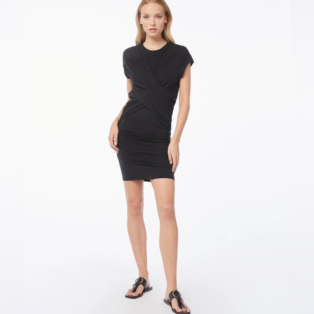 (AA4) Frame - Shirred Muscle Dress in Noir, Size XXS, NWT